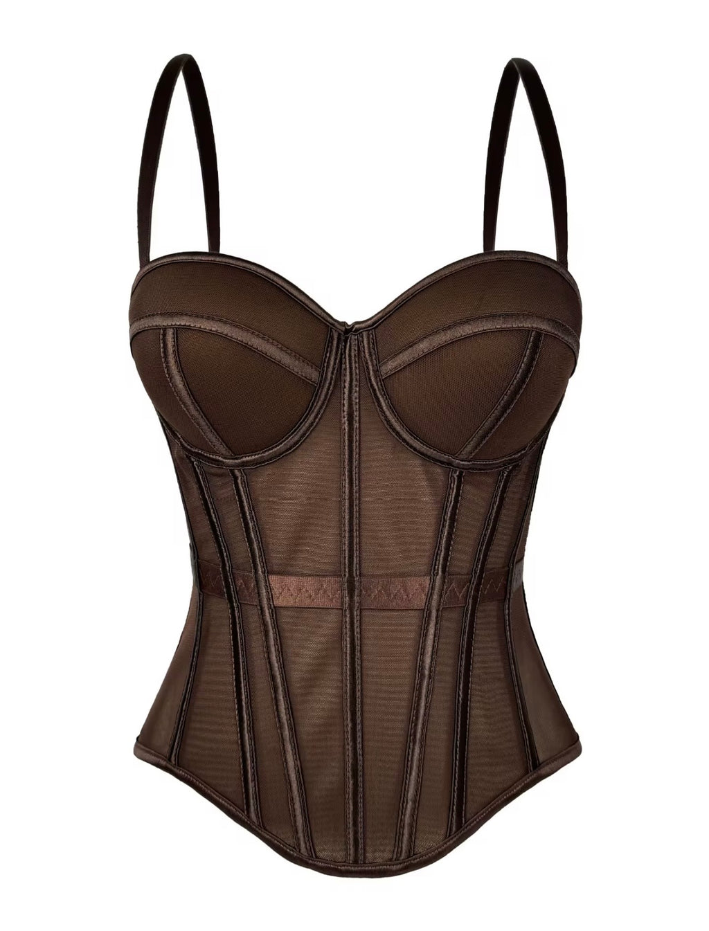 Mocha Sheer Corset