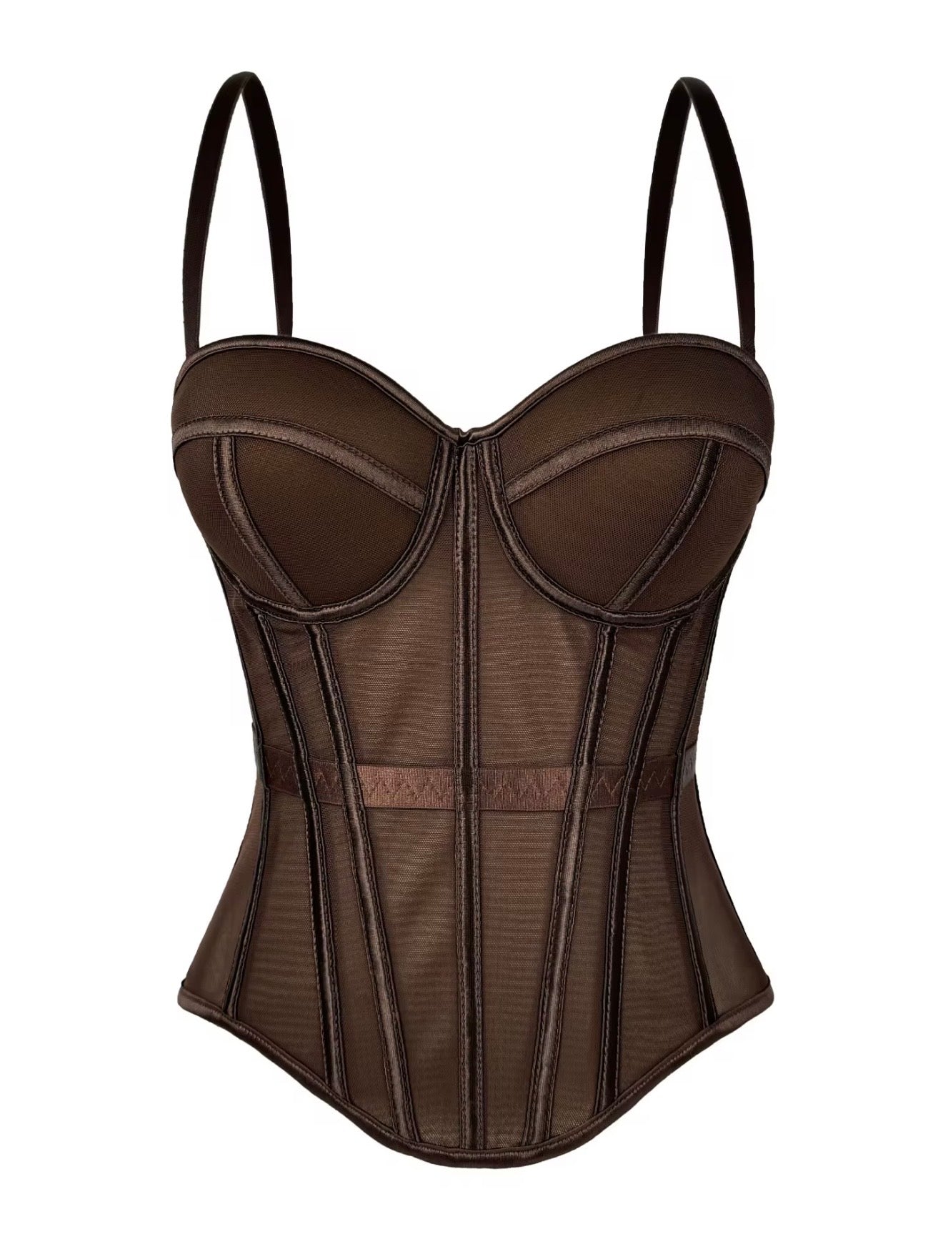 Mocha Sheer Corset