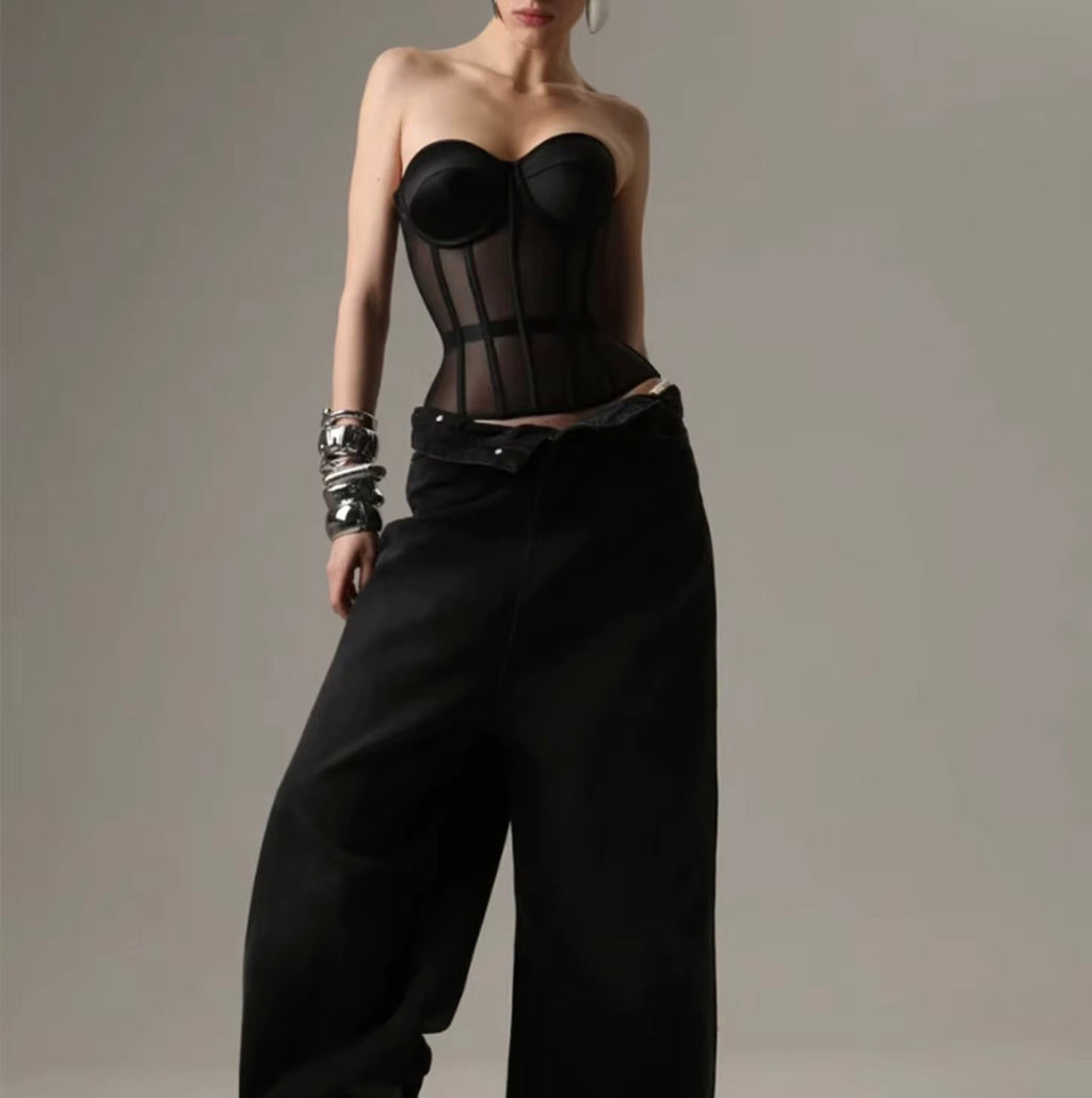 Noir Mesh Corset