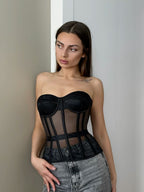 Noir Mesh Corset